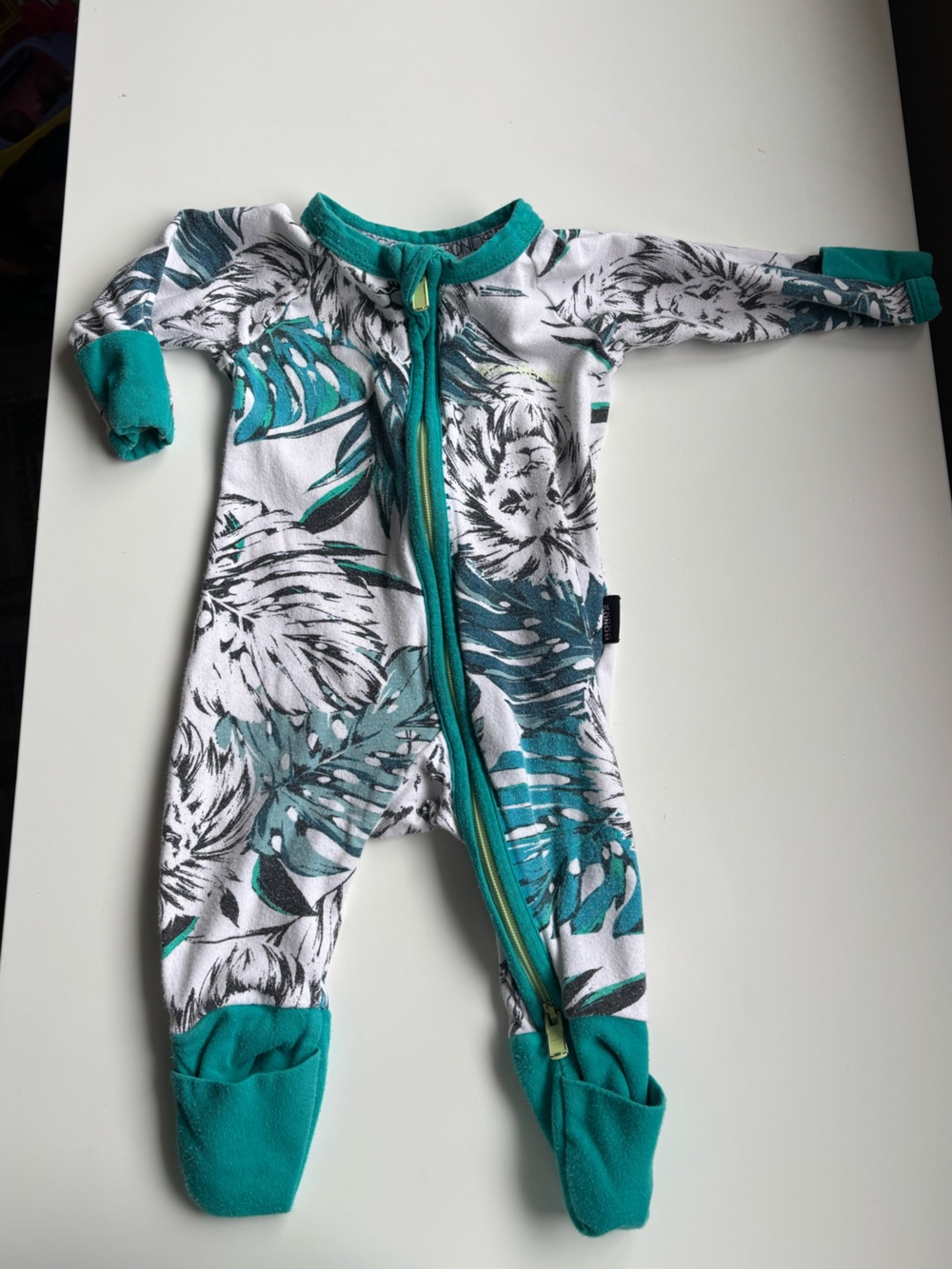 Bonds wondersuit newborn romper foldover feet and hands lion forest boy print